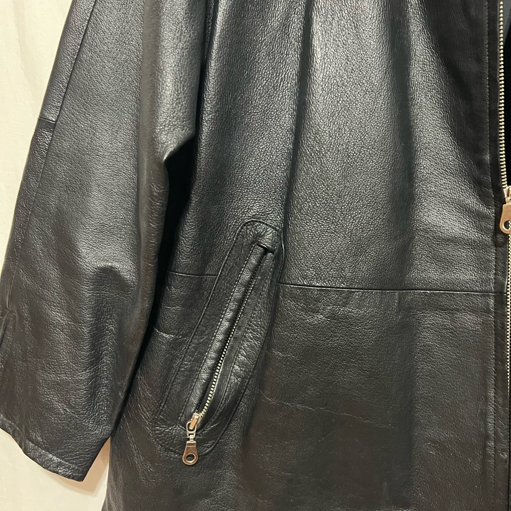 Vintage Newport News Genuine Leather Jacket Black With Zipper Closure Size XL - Picture 10 of 10